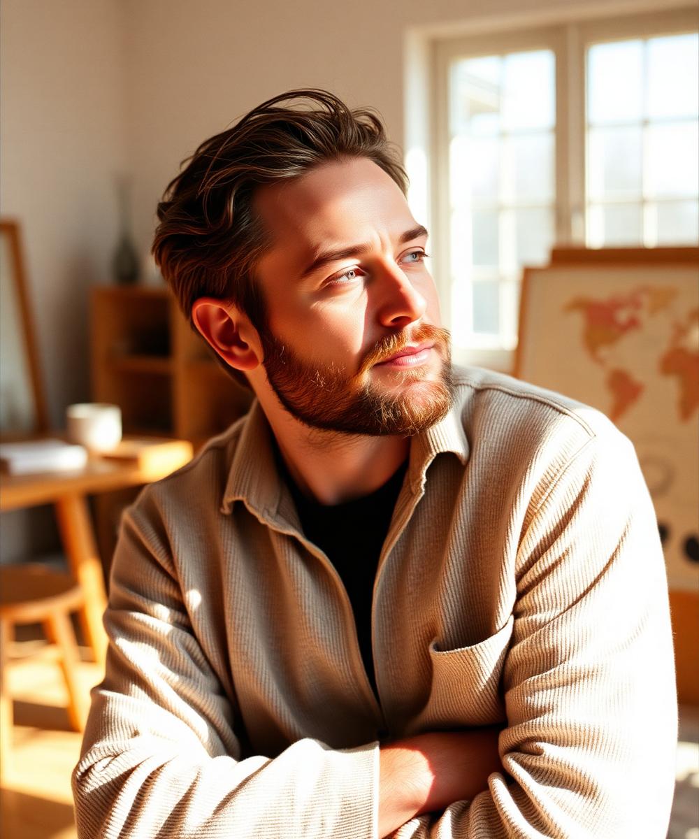 Kenneth in his studio